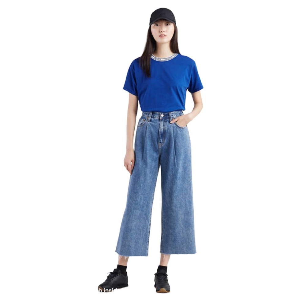 RIBCAGE PLEATED CROPPED JEANS 
Size 28